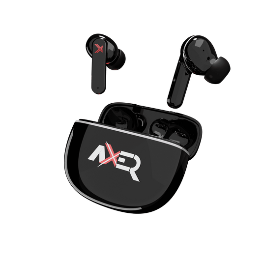 Axer K035 V2.0 Newly Launched Truly Wireless in Ear Earbuds, Light Weight Edition, Comfort Fit, 120H Stand by Time, 40H Playtime, Low Latency for Smooth Gaming, Sweat Resistance, Smooth Touch Controls Glossy Black